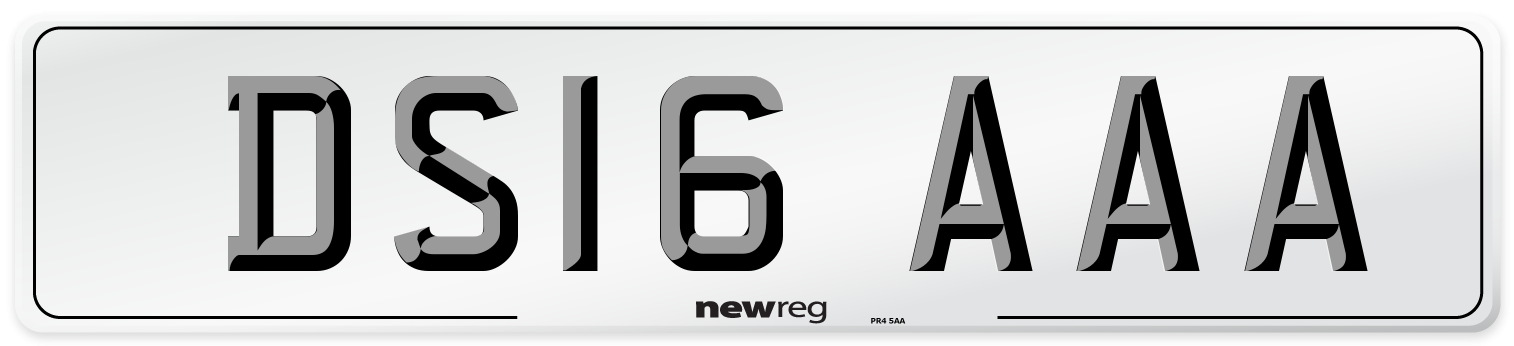 DS16 AAA Number Plate from New Reg